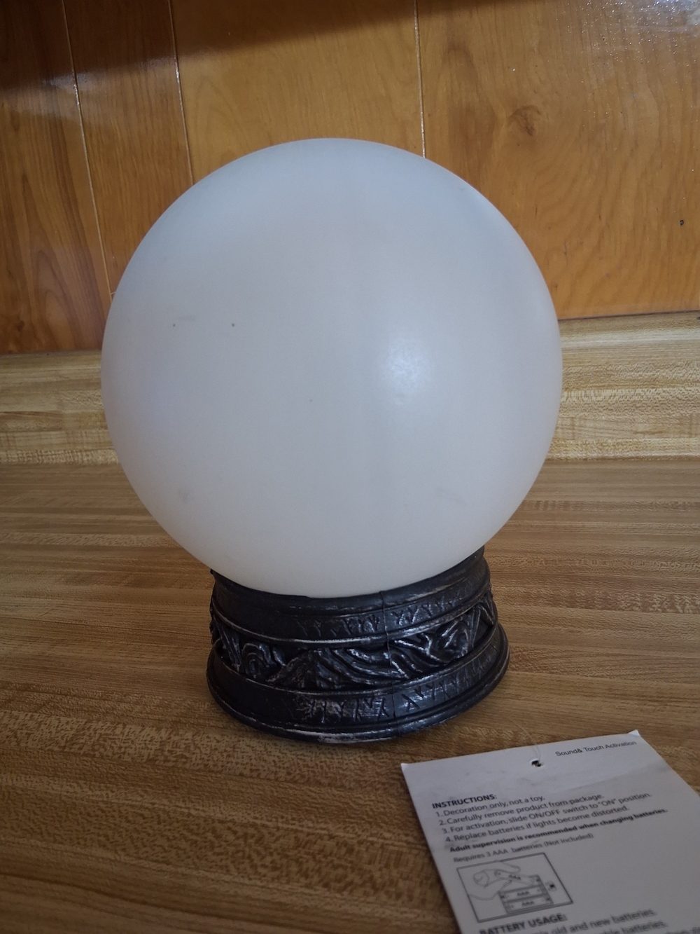 Animated Halloween Fortune Teller Crystal Ball Prop Changing Lights With Sound